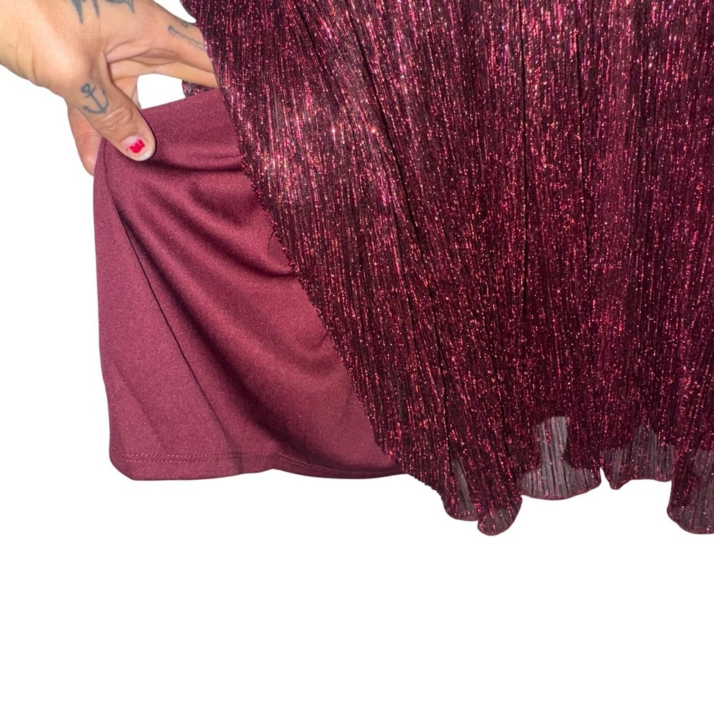 Torrid | new w/tags| tea length spaghetti strap burgundy dress | size 10 - Picture 10 of 15